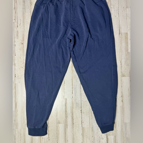 Puma Jogger Pants Men's XL Blue Fleece Lined Logo Tapered Leg Drawstring - Picture 10 of 10